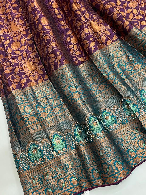 Attractive Green Color With Stone And Zari Work Choli Set In Suncity