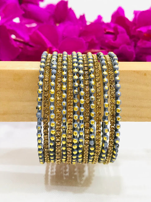 Gray With Gold Stone Bangles In Glendale