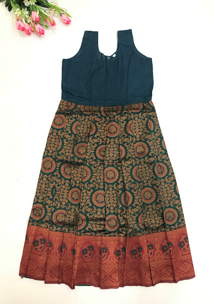 Pleasing Maroon And Pink Color Silk Langa Set In Suncity
