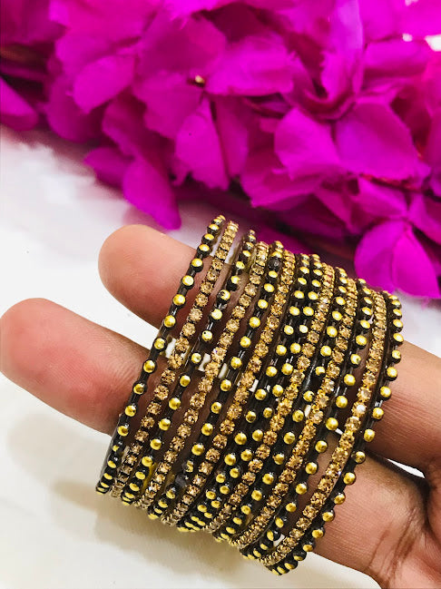 Golden Colored Stone Bangles In USA