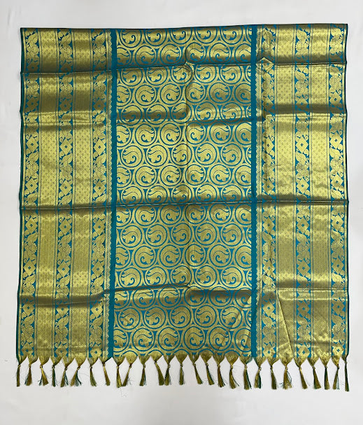Green Color Art Silk (Ponnadai) For Guest In USA