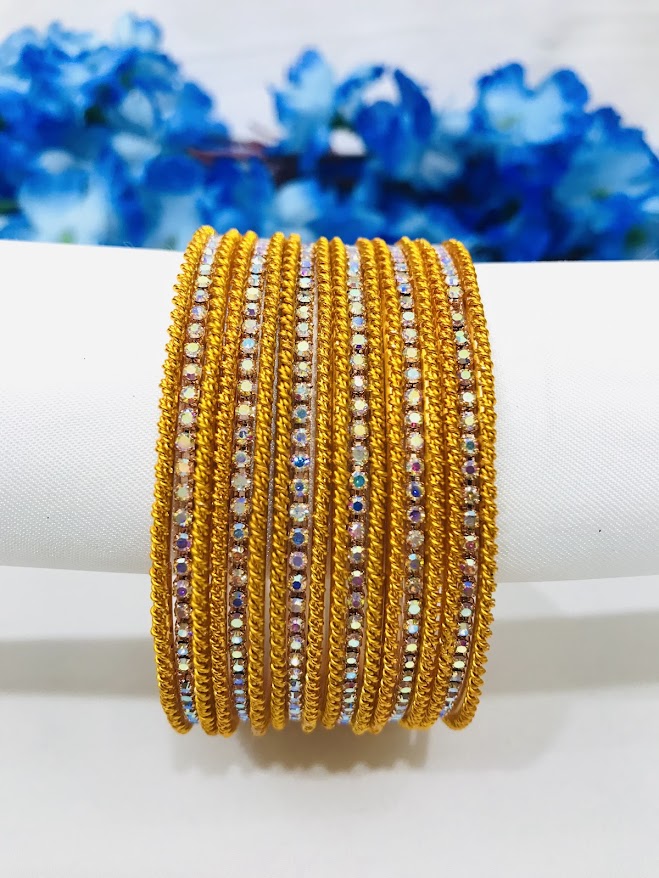 Appealing Yellow Colored Designer Metal Bangles Near Me