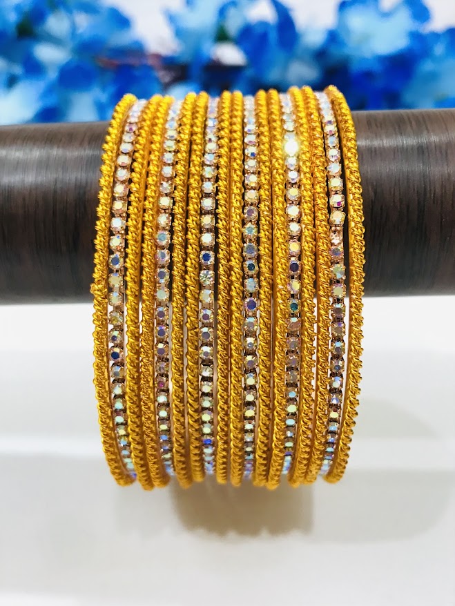 White Stoned Bangle In Happy Jack