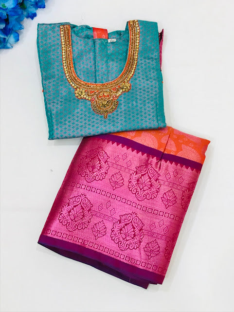 Embroidery Work Silk Langa Sets In USA