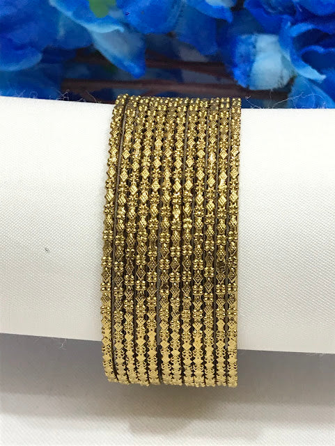 Pretty Gold Colored Traditional Wear Metal Bangles Near Me