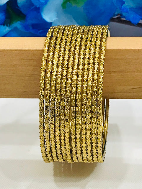 Pretty Gold Colored Traditional Wear Metal Bangles In Chandler