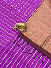 Purple Color Soft Silk Saree With Zari Work on Pallu In Mesa