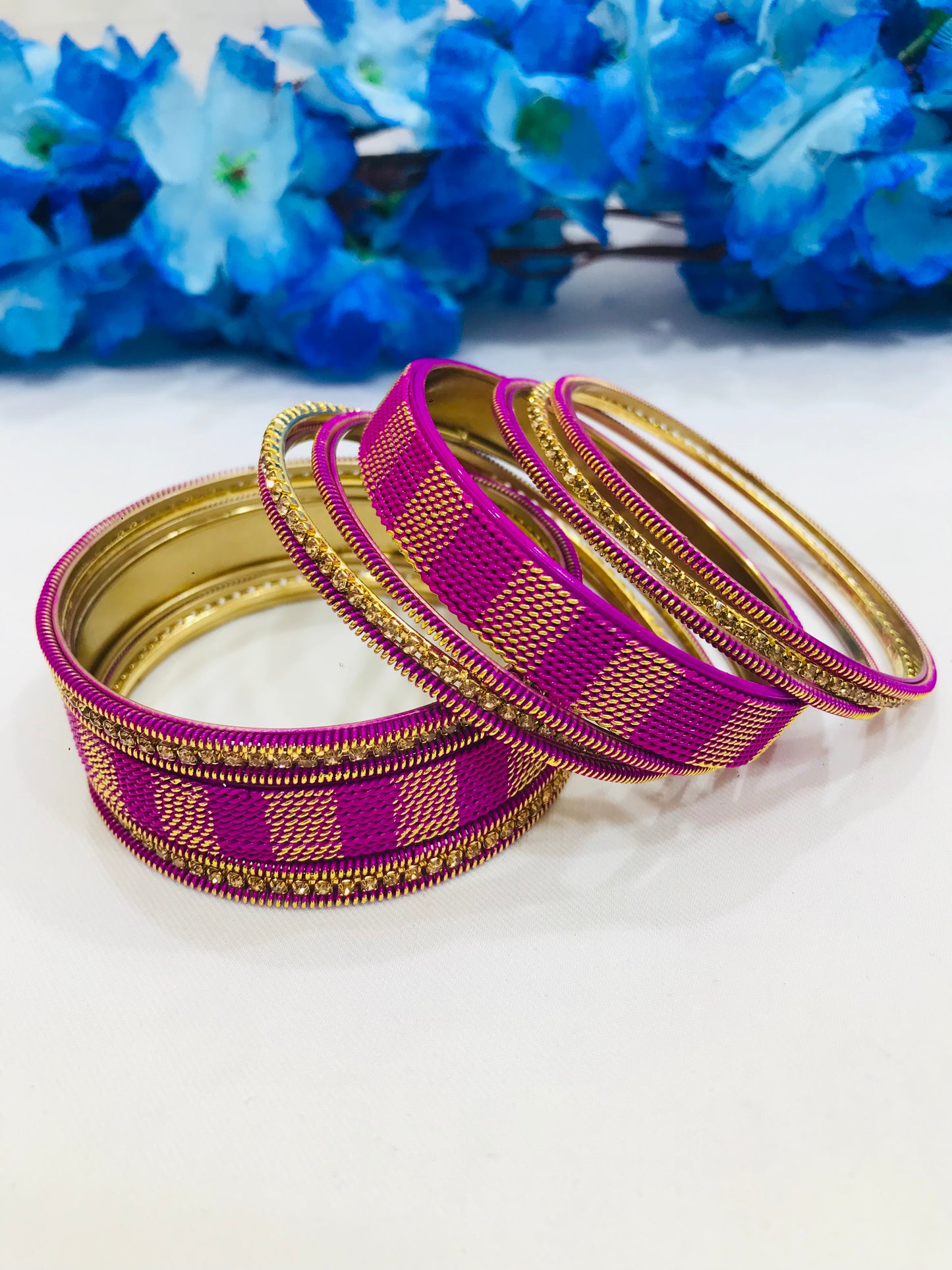 Purple Color Metal Bangles In Casagrsnde