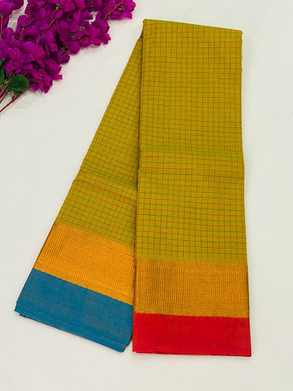 Traditional Sungudi Cotton Saree With Double Border