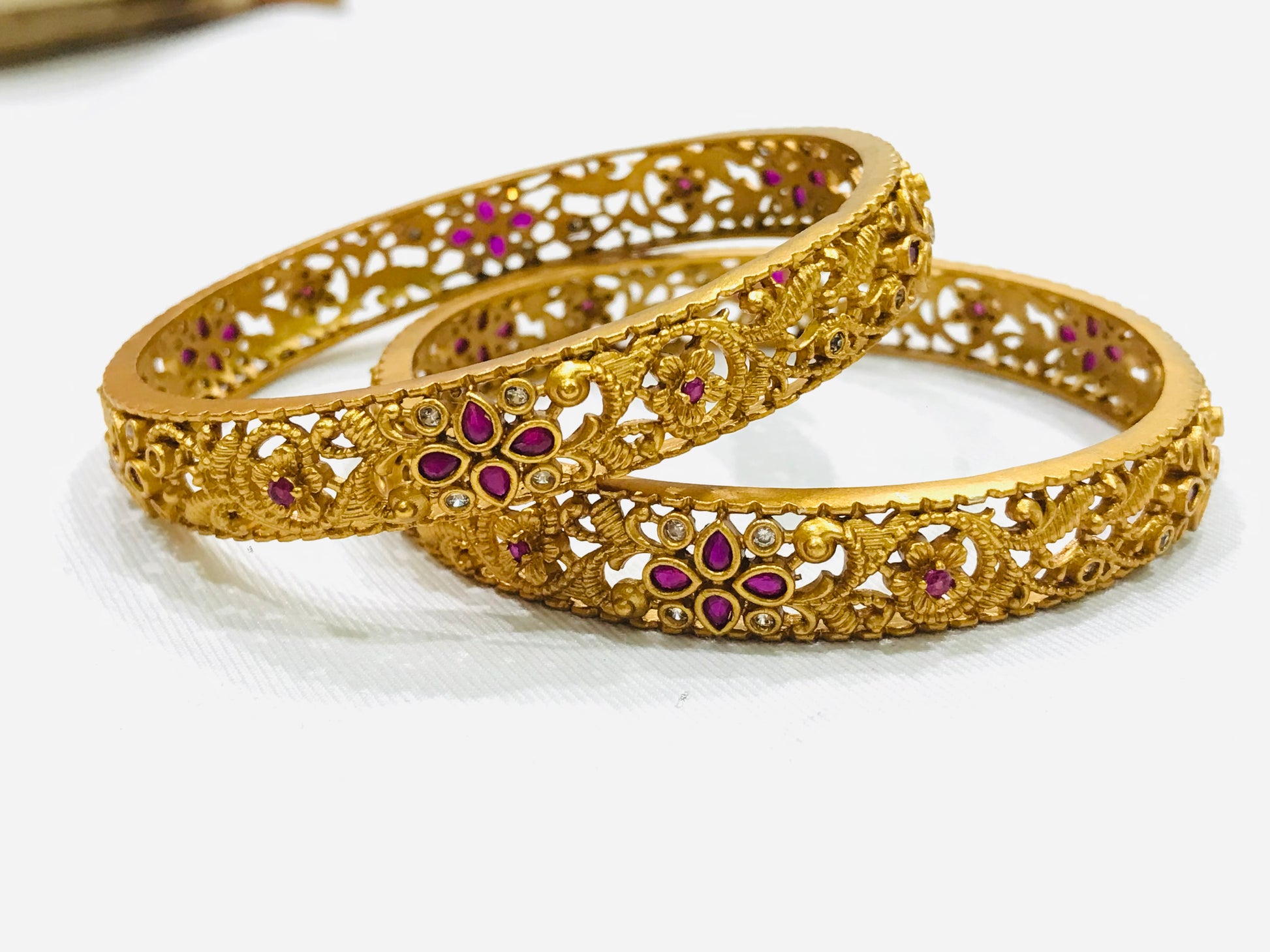 Bangle Set With Ruby Stones In USA