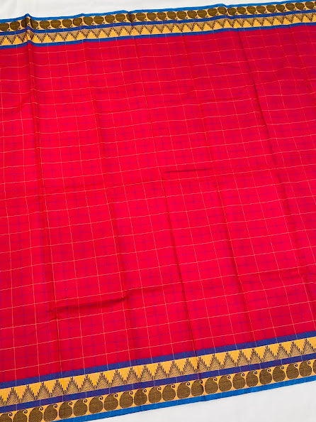 Dazzling Pink Color Pure Sungudi Cotton Saree With Woven Border In USA