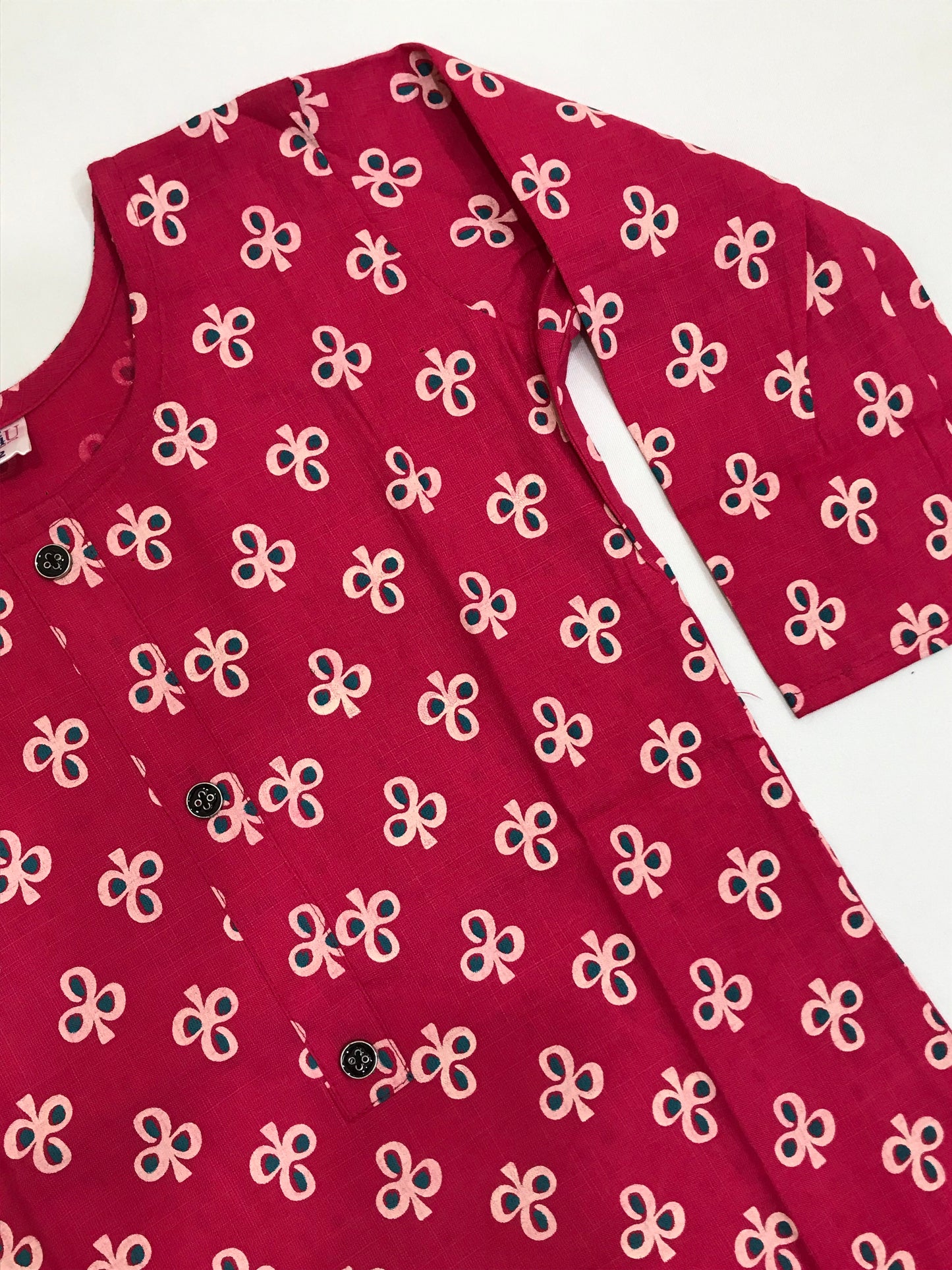 Pink Color With Printed Work Rayon Kurti In Surprise