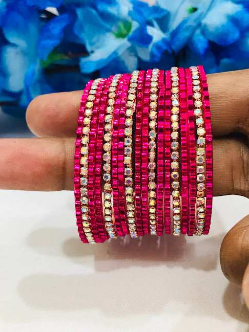 Designed White Stone Bangles In USA