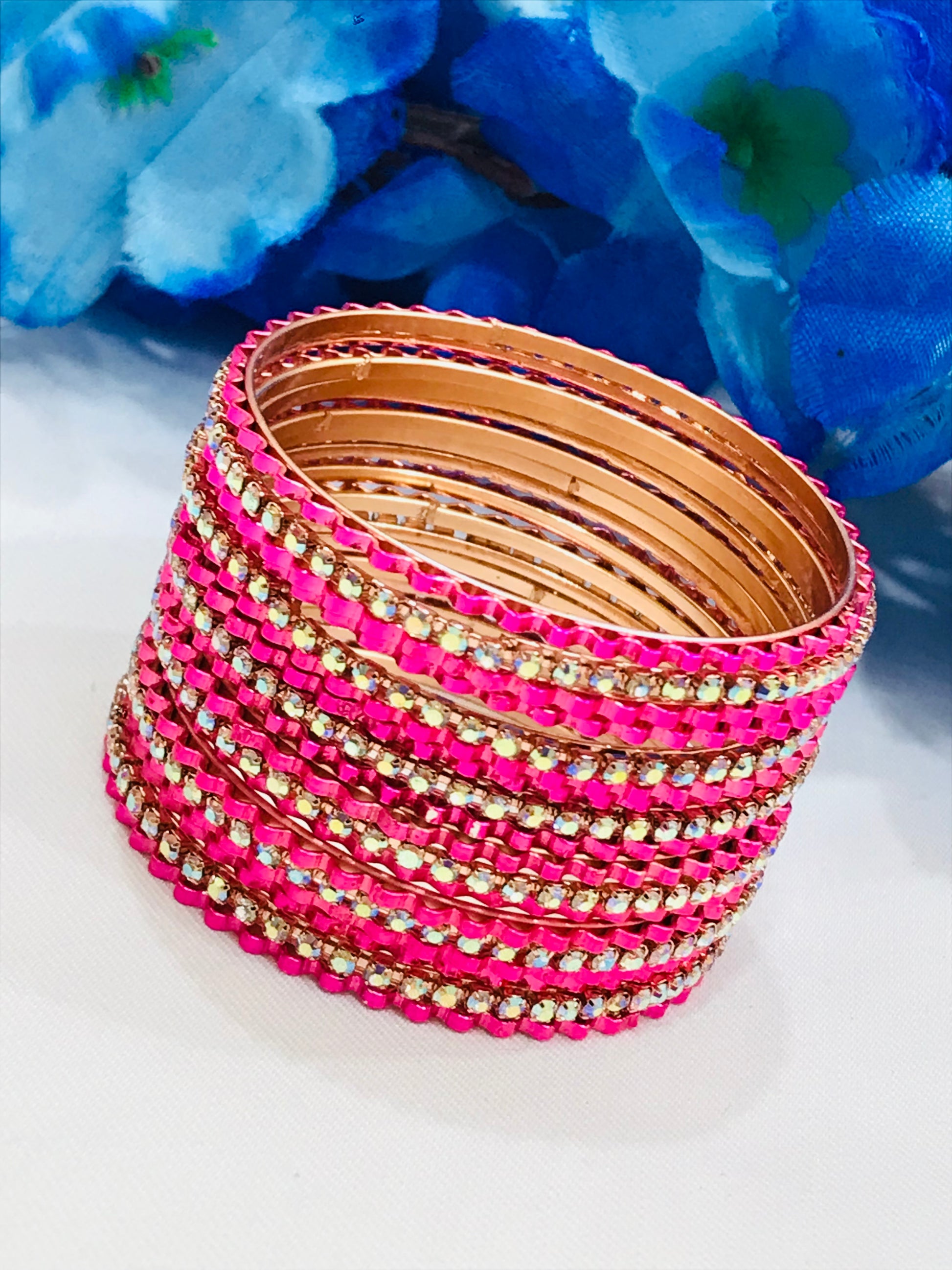 Pink Color Metal Bangles In USA