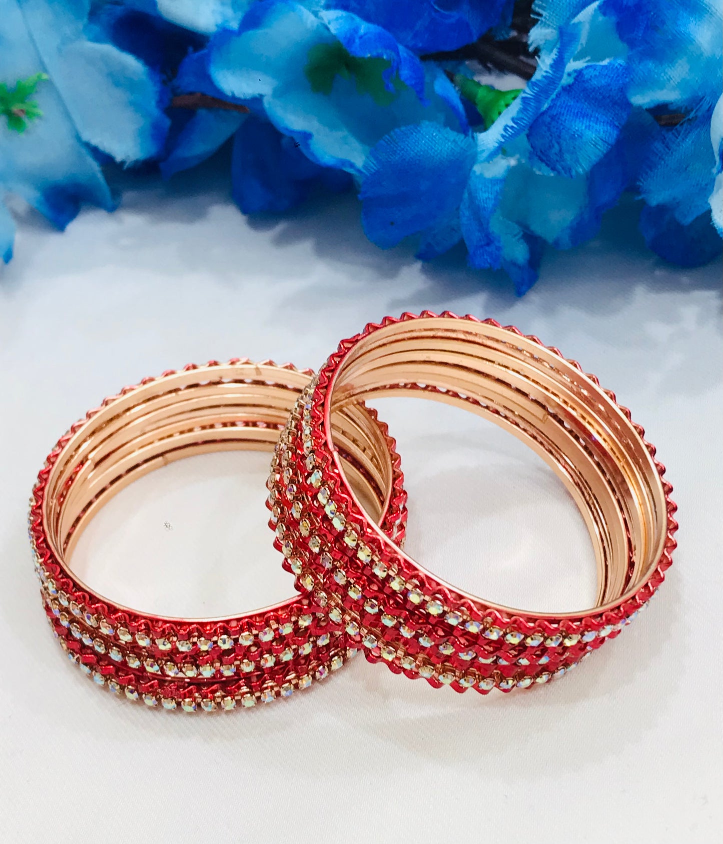 Red Color Metal Bangles Set In Chandler