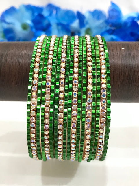 Green Color Metal Bangles In Mesa
