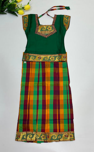 Charming Green Color Art Silk Langa Sets With Zari Work In Chandler