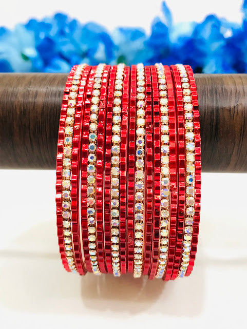 Metal Bangles With White Stones In Mesa