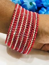 Appealing Red Color Metal Bangles With White Stones In Arizona