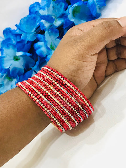Appealing Red Color Metal Bangles In USA
