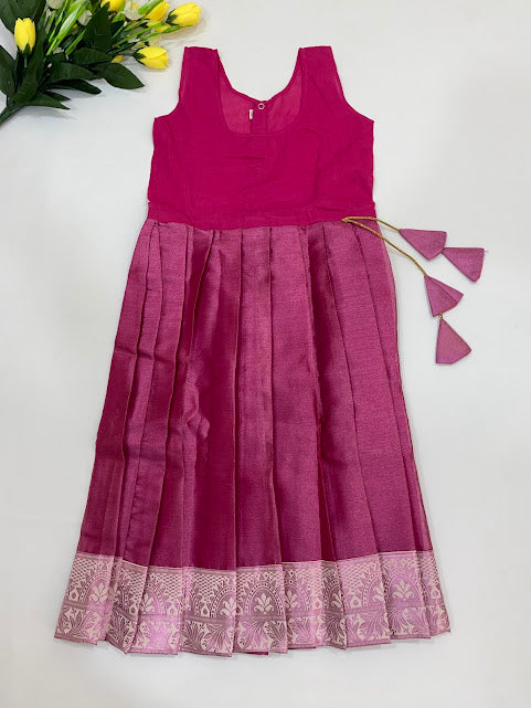 Gorgeous Pink Color Art Silk Langa Sets With Stone Work In Surprise