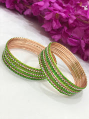 Dazzling Green Colored Metal Bangles In Tempe