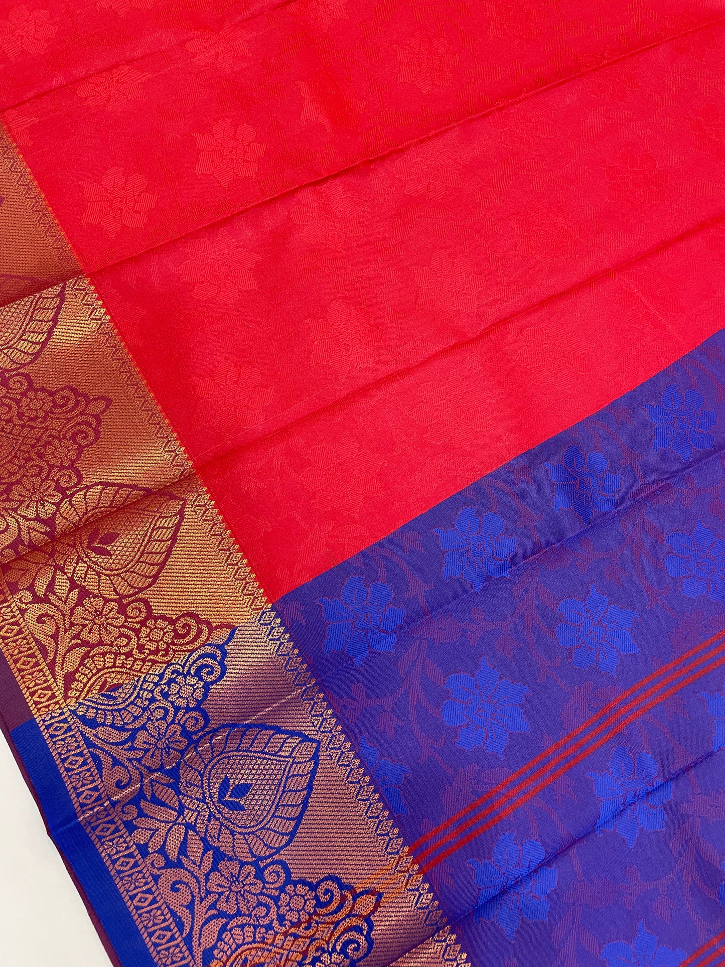 Red Color Art Silk Saree With Zari Work In Surprise