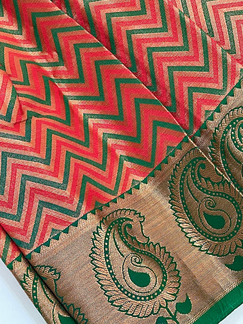 Green Color Silk Langa Sets With Stone Work In Surprise