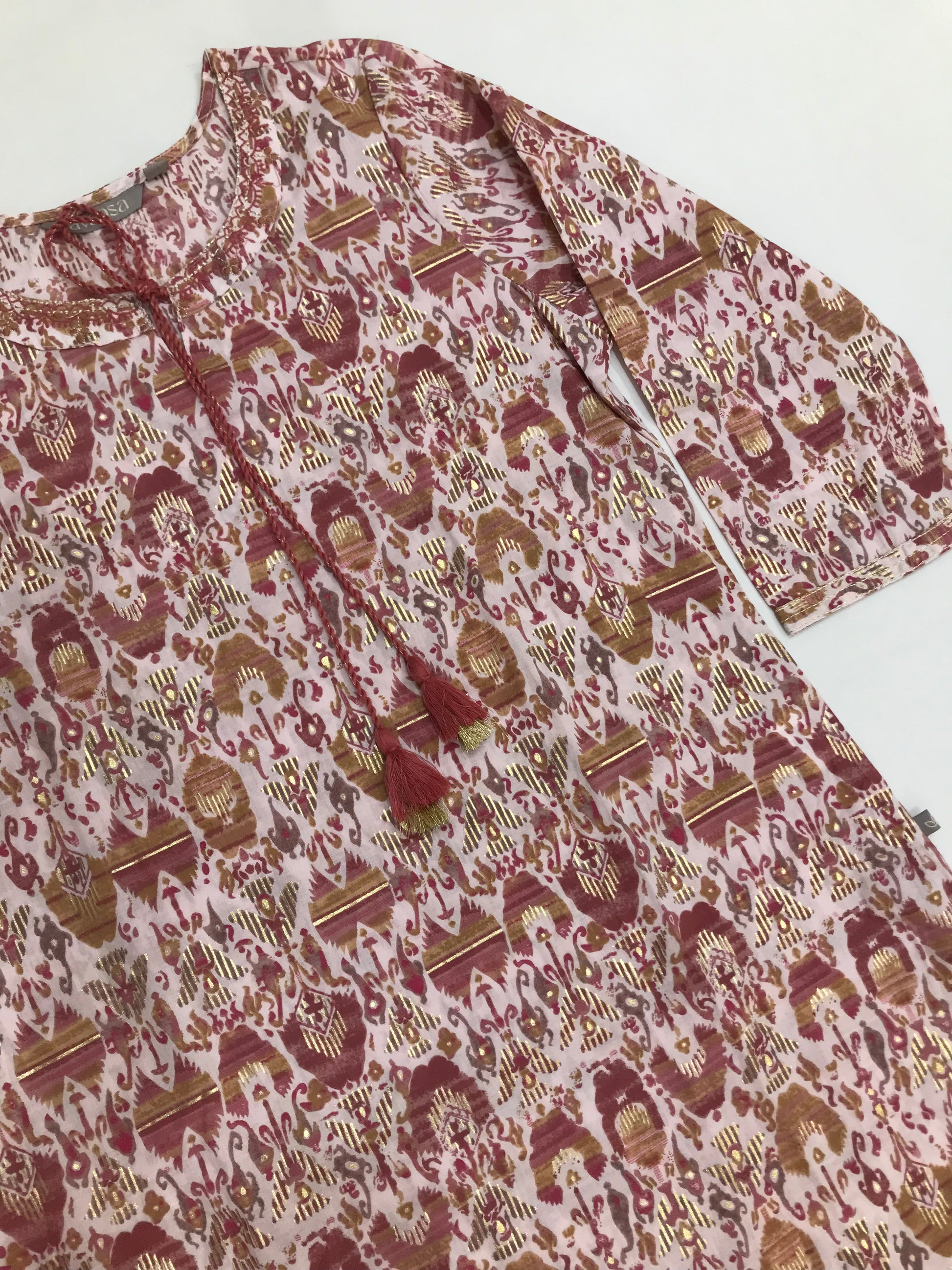 Light Maroon Color With Printed Work Cotton Kurti Suits In Chandler