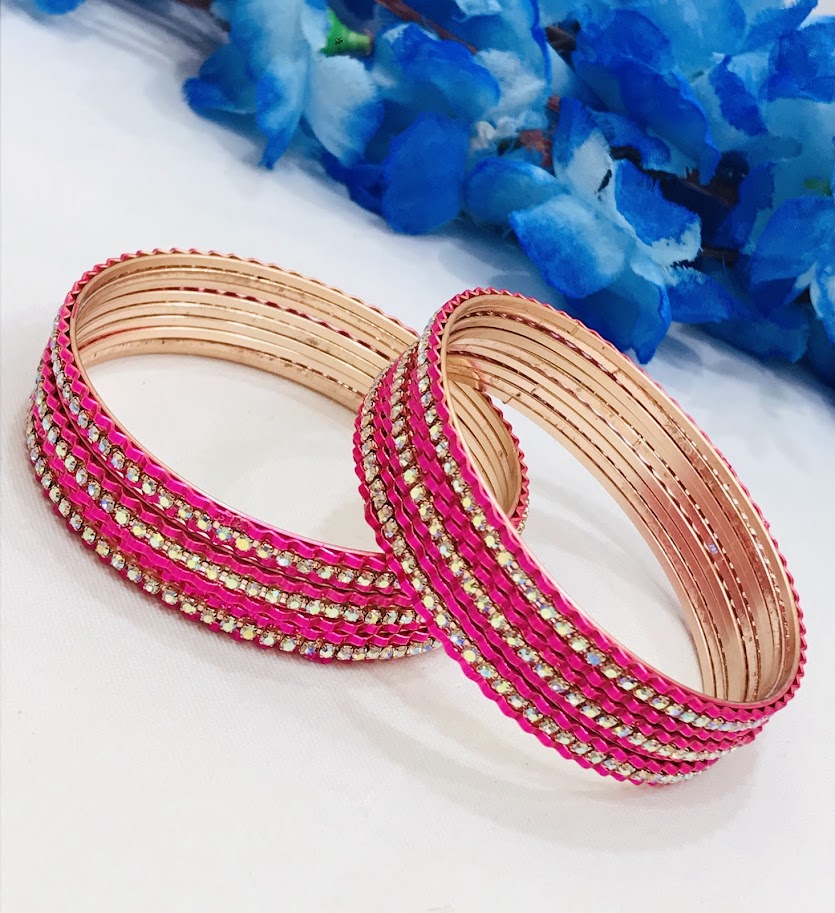 Stone Worked Party Wear Metal Bangles In Chandler