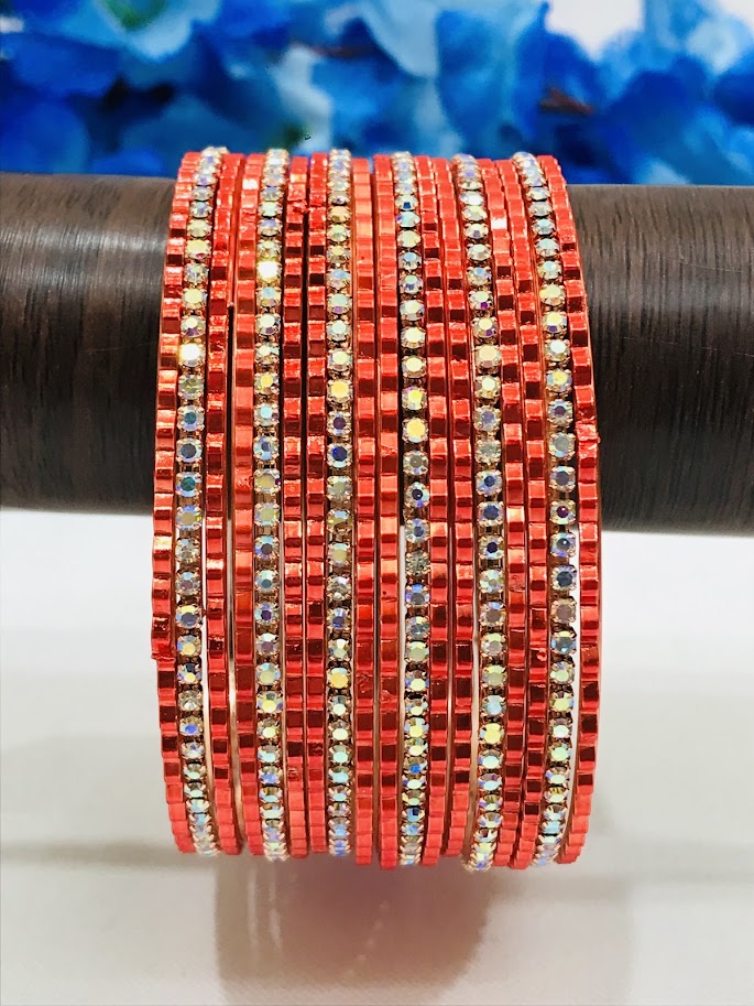 Stone Worked Party Wear Metal Bangles In Douglas