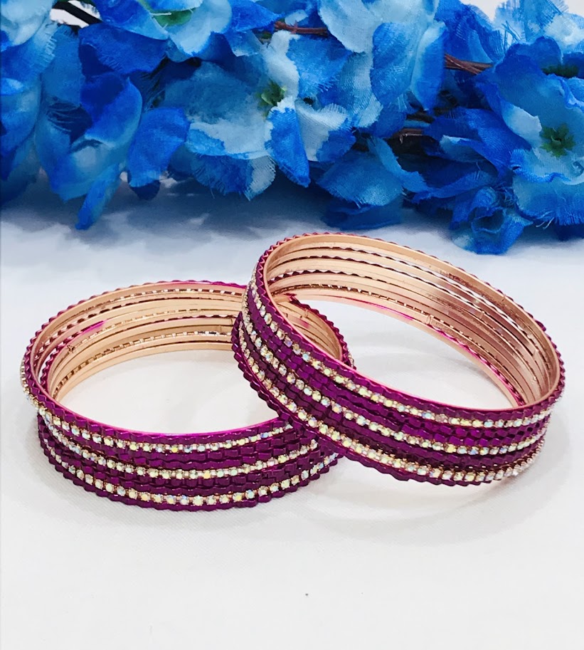 Alluring Lavender Color Unique Design Party Wear Bangles For Women