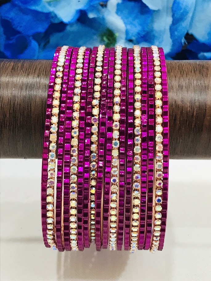 Lavender Color Unique Design Party Wear Bangles In Casa Grande