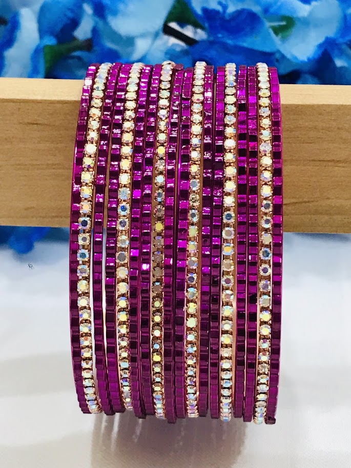 Metal Bangles Lavender Color For Women In USA