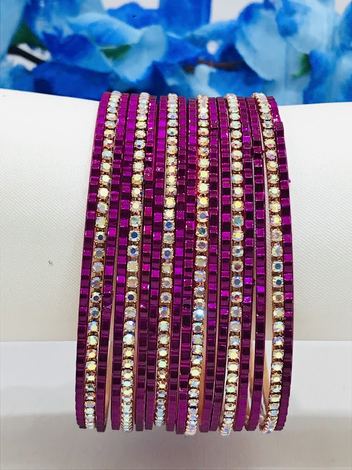 Lavender Color Unique Design Party Wear Bangles Near Me