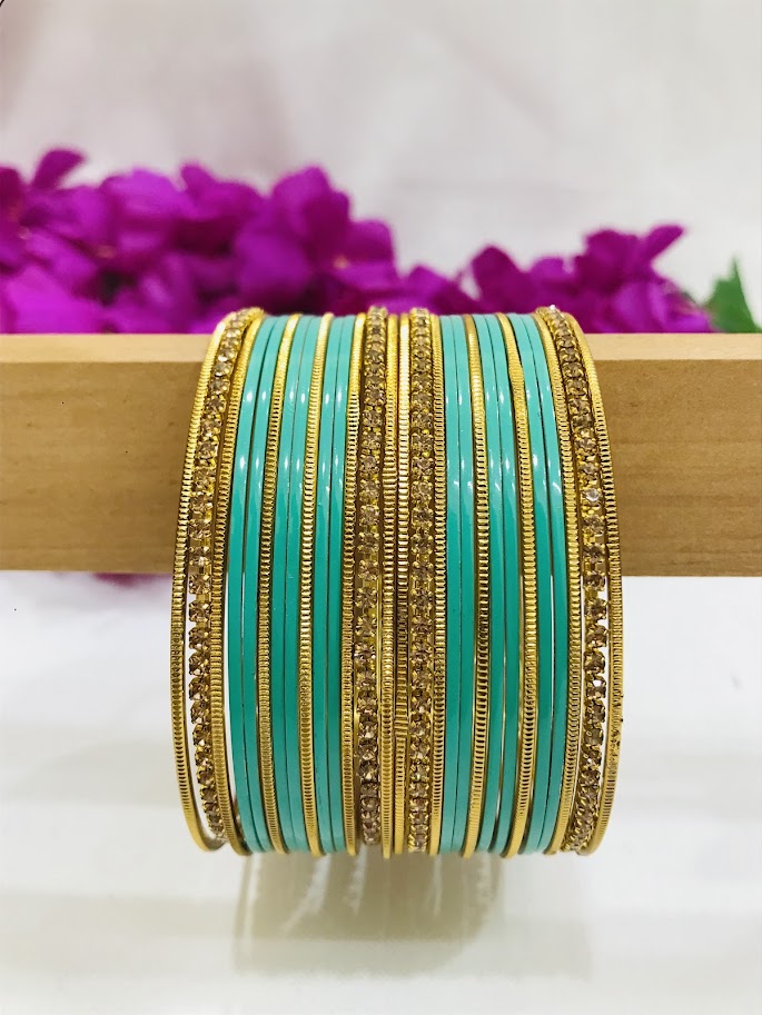 Stone Design Metal Bangles In USA