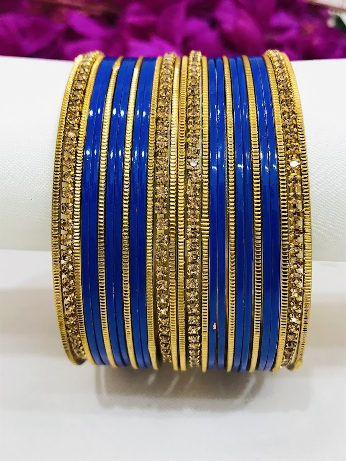 Blue Color Party Wear Smooth Finishing Bangles Near Me