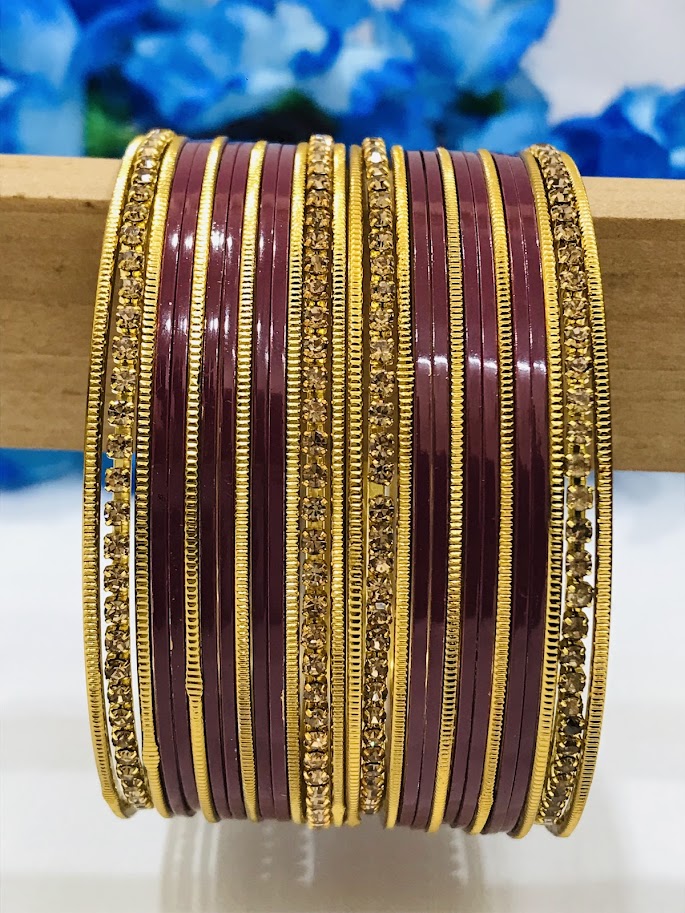 Stone Designed Smooth Finishing Bangles In USA