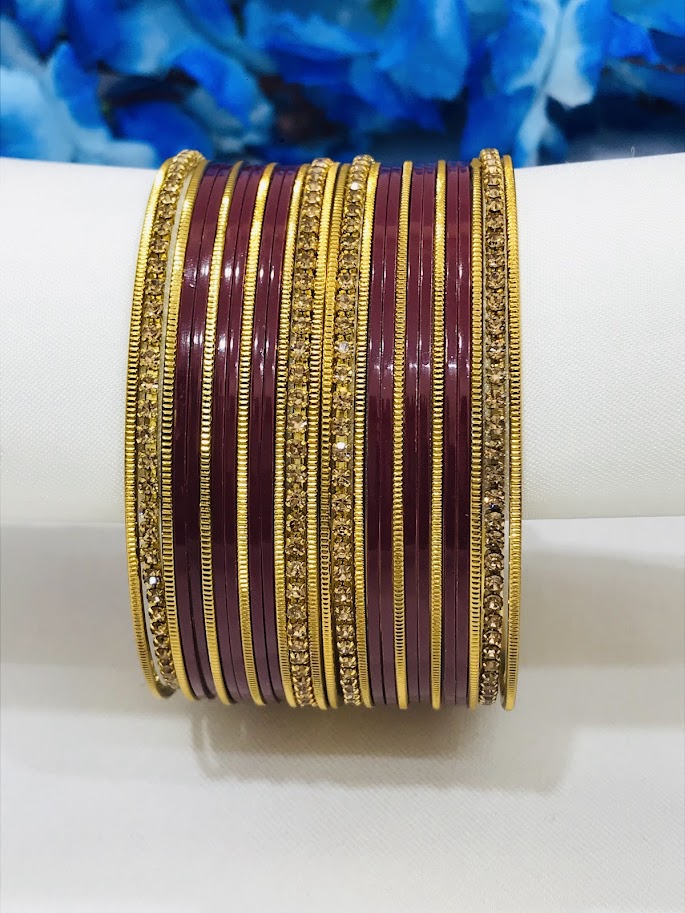 Maroon Color Party Wear Metal Bangles Near Me