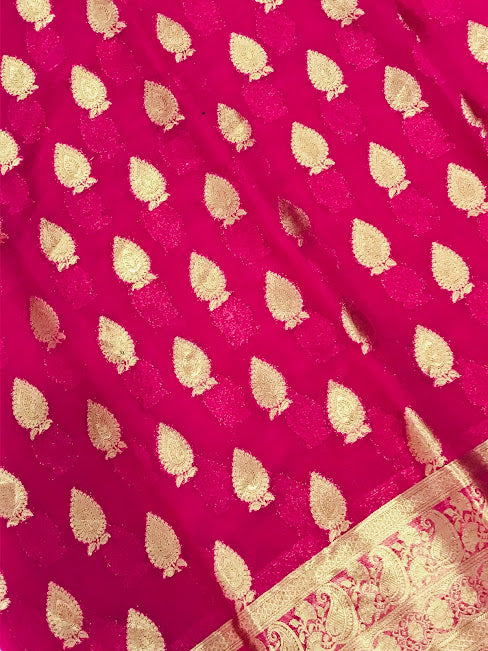 Beautiful Red Color Georgette Designer Saree In Tempe