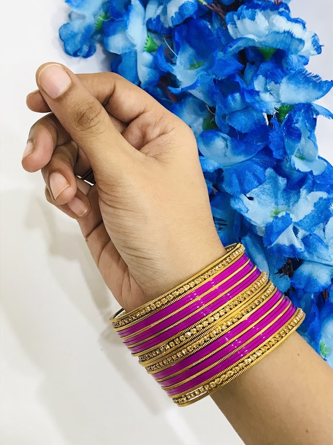 Gold Plated Stone Design Bangles In Suncity