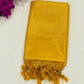 Magnificent Yellow Color Silk Shawl (Ponnadai) For Guest