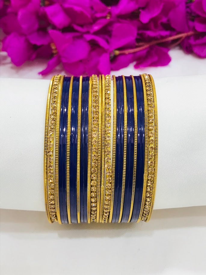 Dark Blue Color Party Wear Designer Metal Bangles Near Me