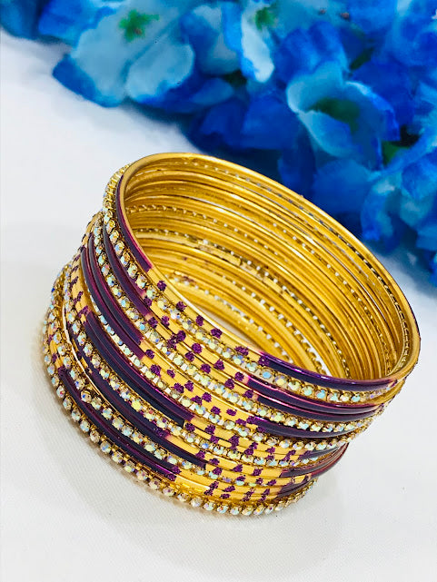 Blue Color Metal Bangles With Stone In Chandler