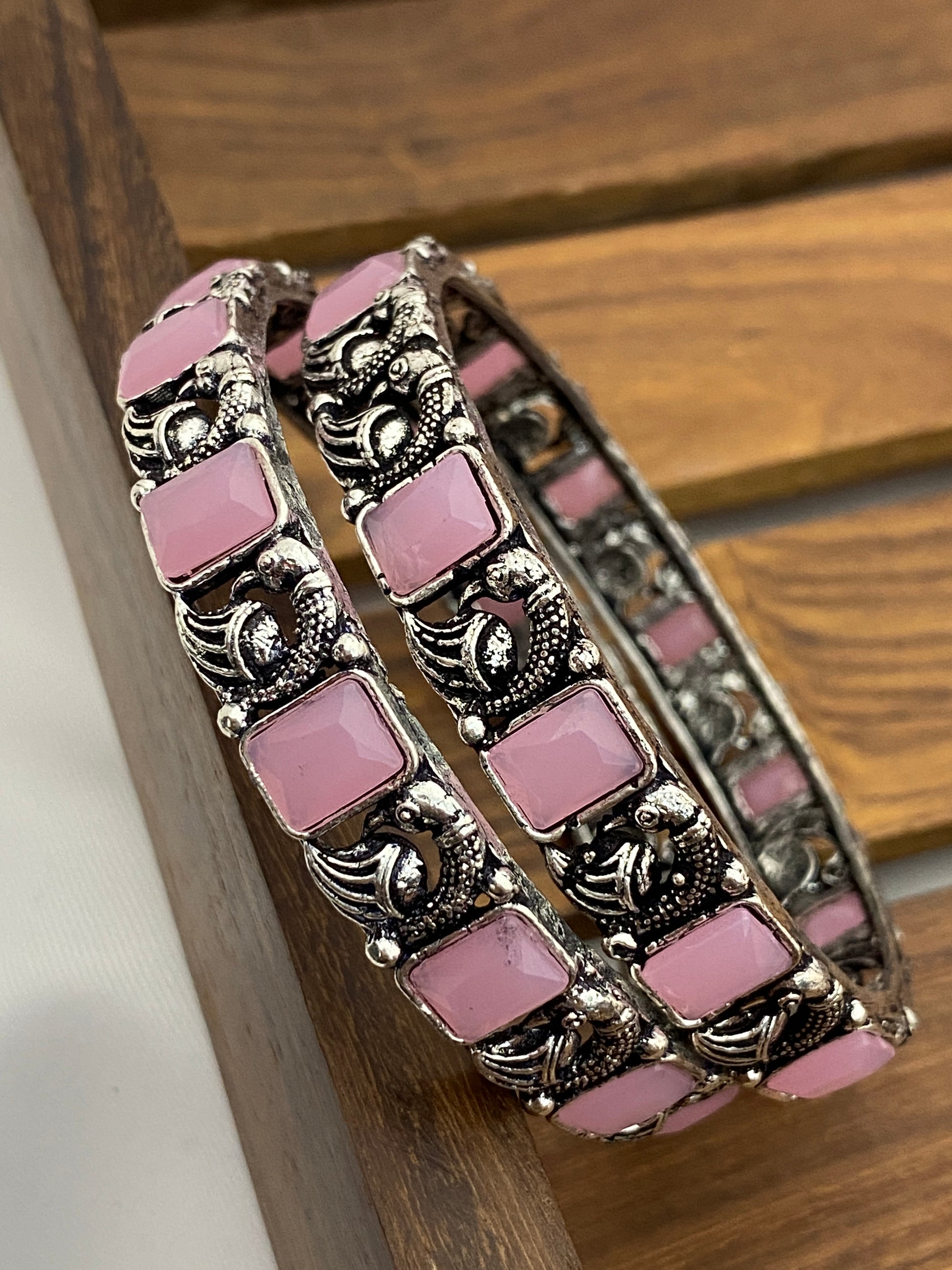 Oxidized Peacock Designed Bangles In USA