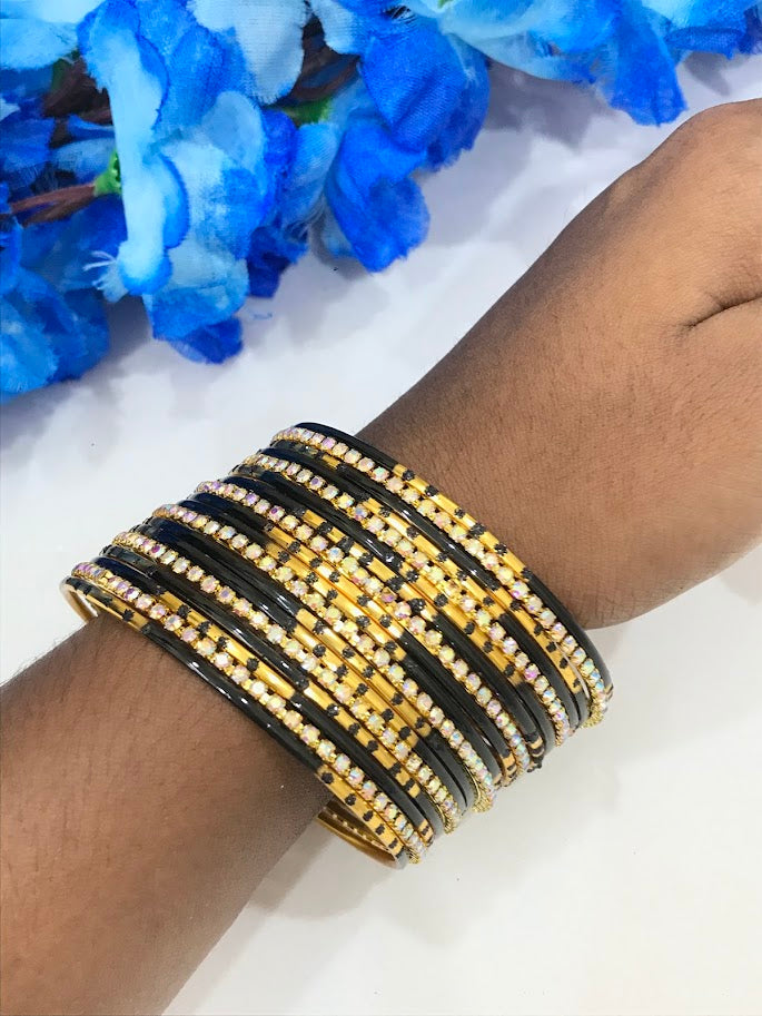 Black color Gold Plated Metal Bangles In USA
