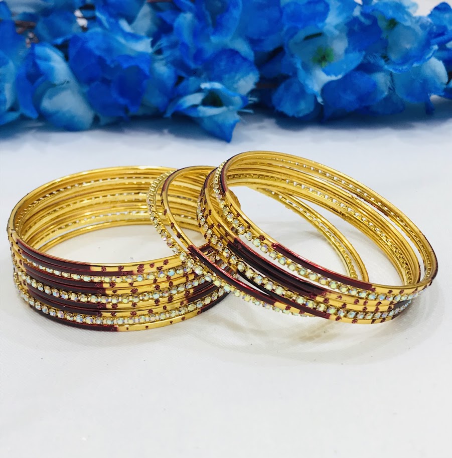 Charming  Stone Worked Metal Bangles For Women In Yuma