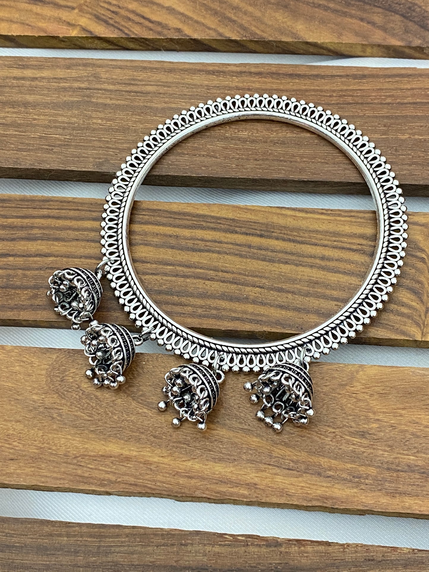New Stylish Oxidized Women's Bangles With Jhumkas