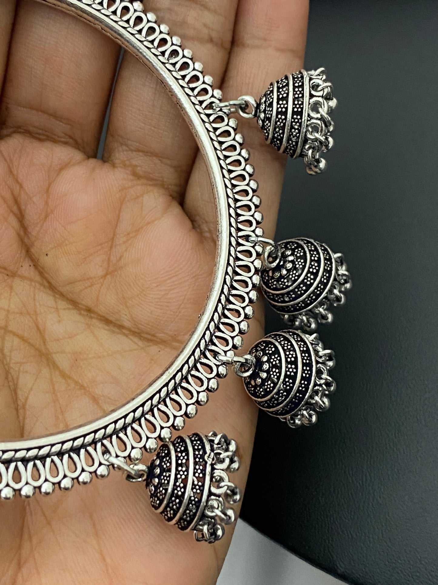 New Stylish Oxidized Women's Bangles With Jhumkas