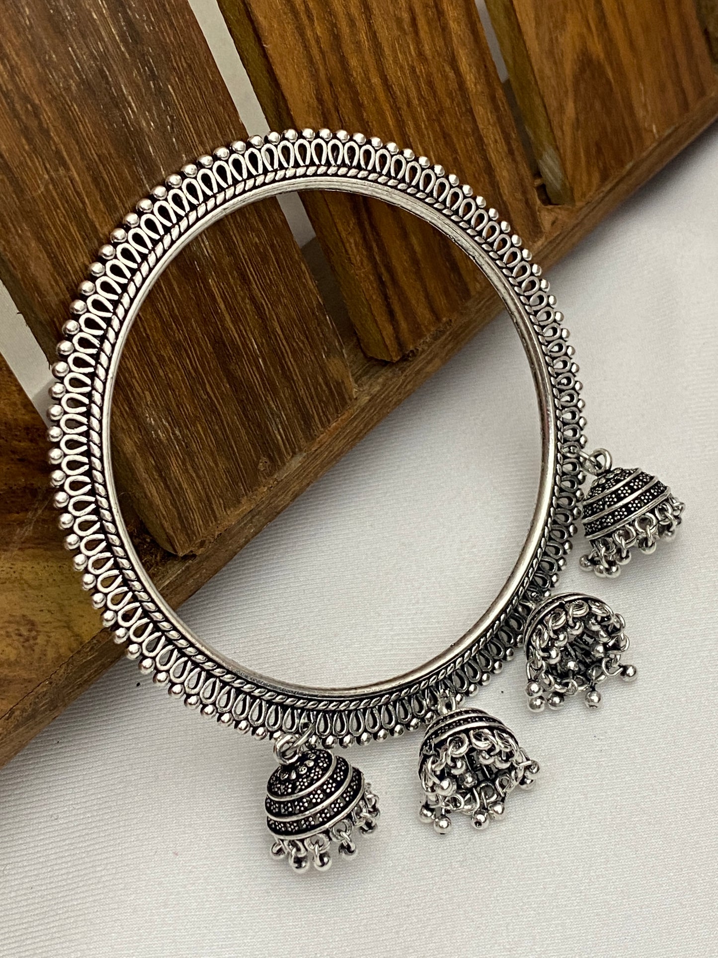 New Stylish Oxidized Women's Bangles With Jhumkas